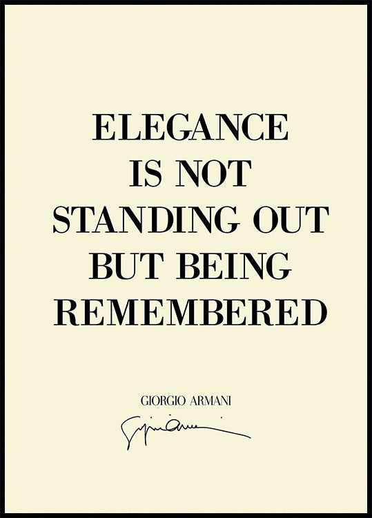 Elegance Quote Poster - Posterbox.dk