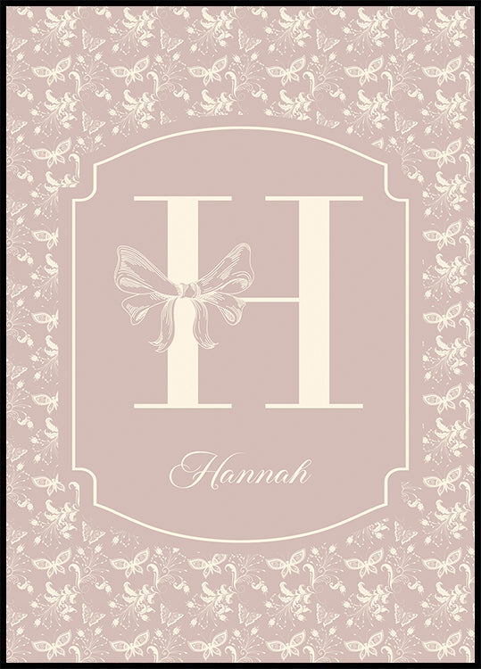 Elegant Baby Name Personal Pink Poster - Posterbox