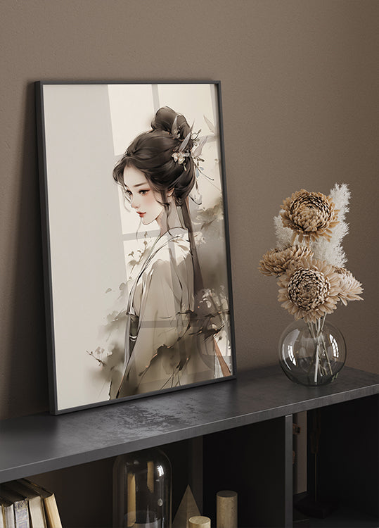 Elegant Ink Woman Poster - Posterbox.dk