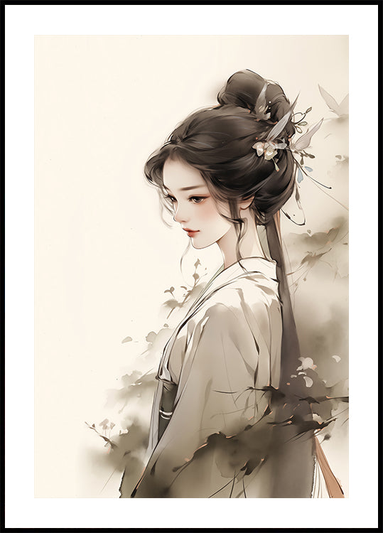 Elegant Ink Woman Poster - Posterbox.dk