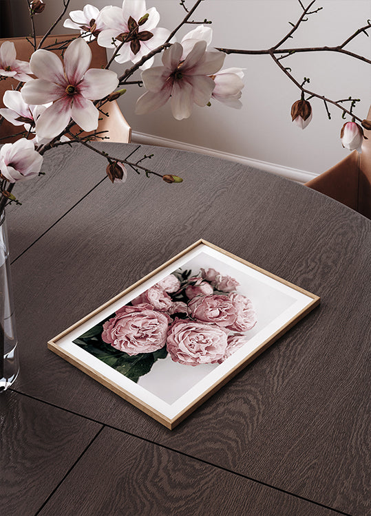 Elegant Pink Roses Poster - Posterbox.dk