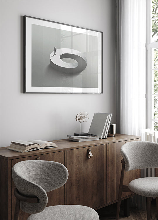 Endless Path, Surreal Loop Structure Poster - Posterbox.dk