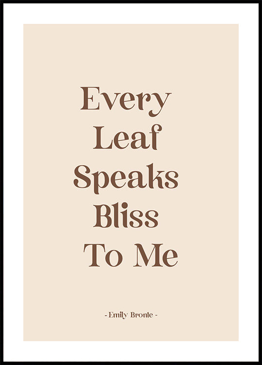 Every Leaf Speaks Poster - Posterbox.dk