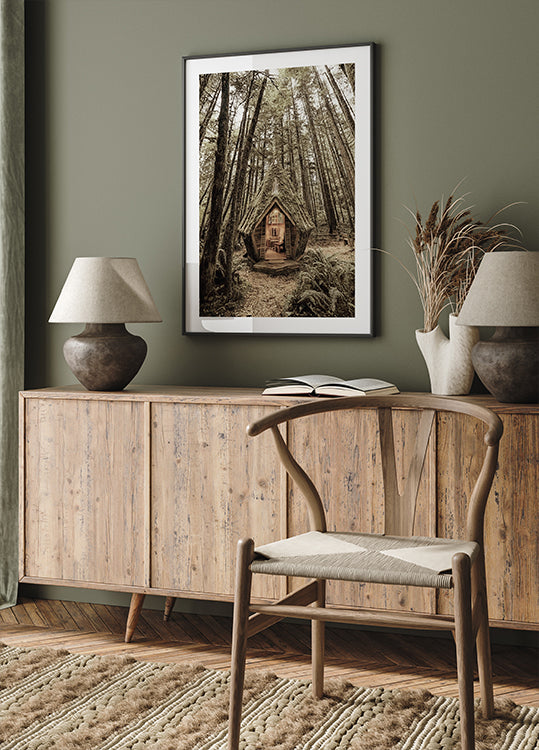 Fairy Tale Cabin in the Woods Poster - Posterbox.dk