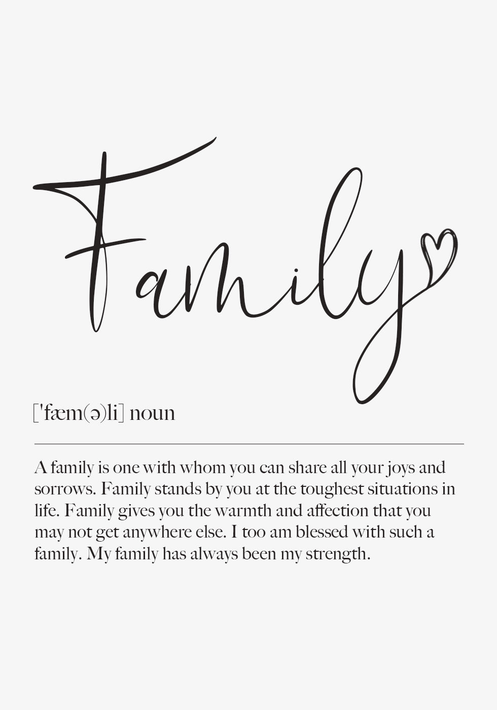 Family Definition Poster - Posterbox.dk