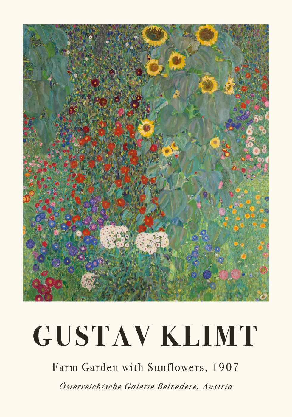 Farm Garden with Sunflowers Poster - Posterbox.dk