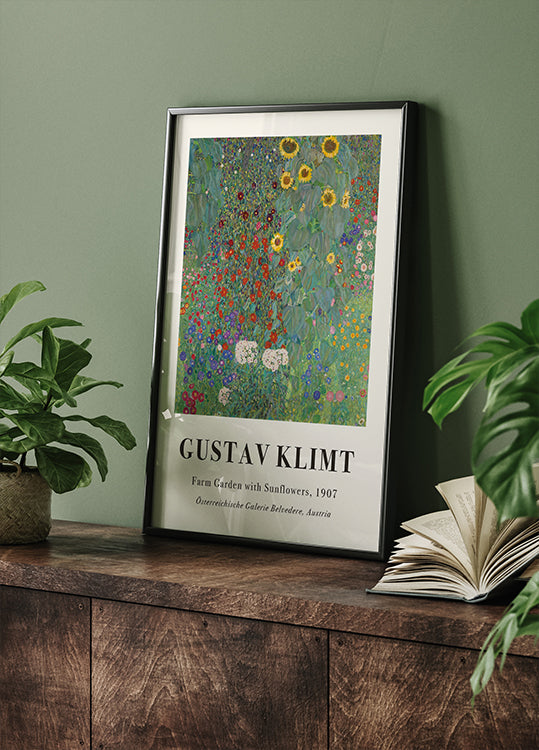 Farm Garden with Sunflowers Poster - Posterbox.dk