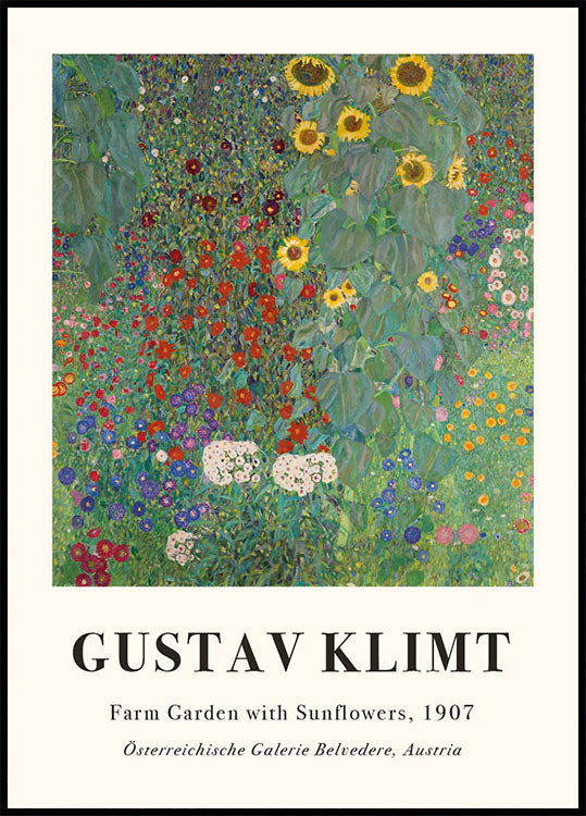 Farm Garden with Sunflowers Poster - Posterbox.dk