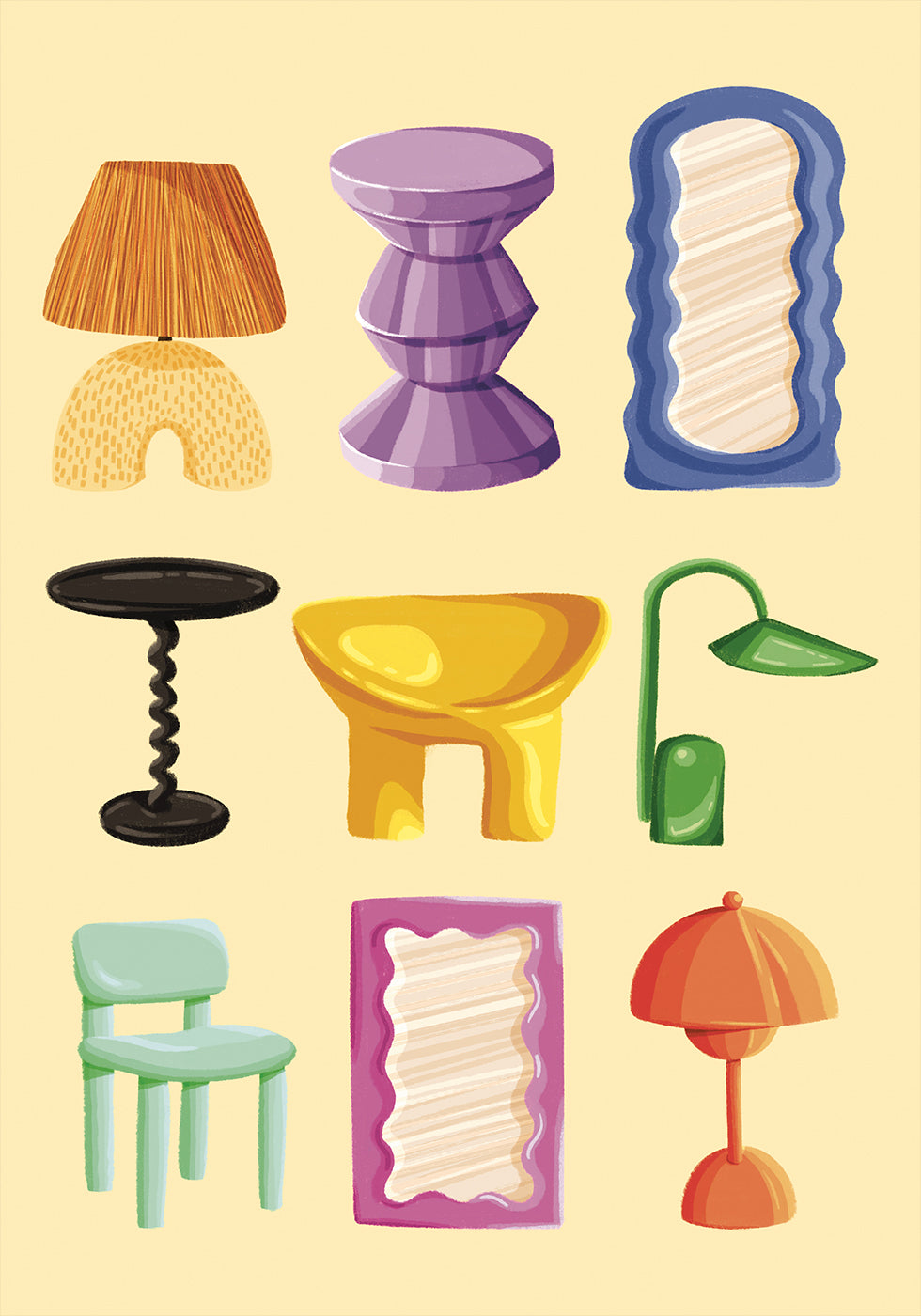 Fashionable Furniture Set Poster - Posterbox.dk
