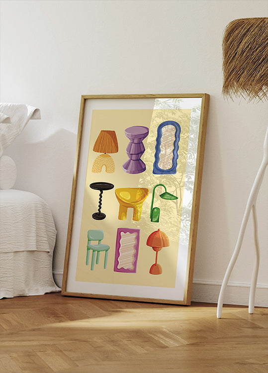 Fashionable Furniture Set Poster - Posterbox.dk