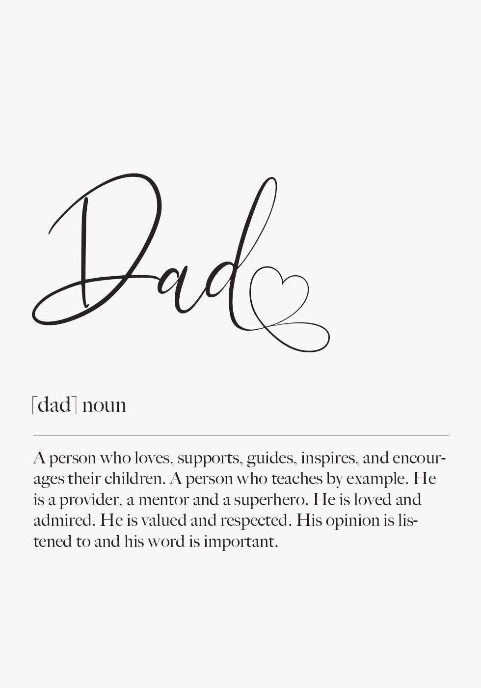 Father Definition Personalized Poster - Posterbox.dk