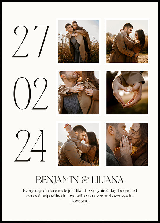 First Date, Romantic Couple Collage Poster - Posterbox.dk