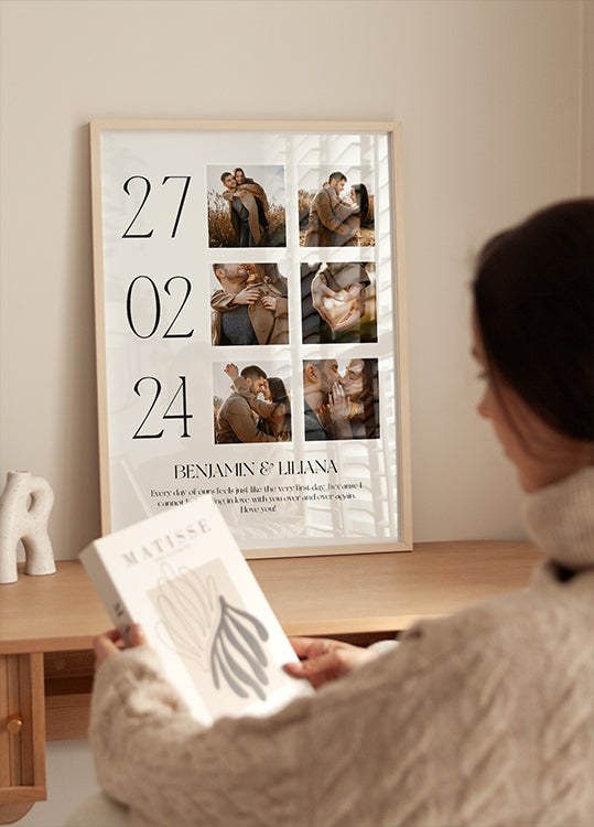 First Date, Romantic Couple Collage Poster - Posterbox.dk