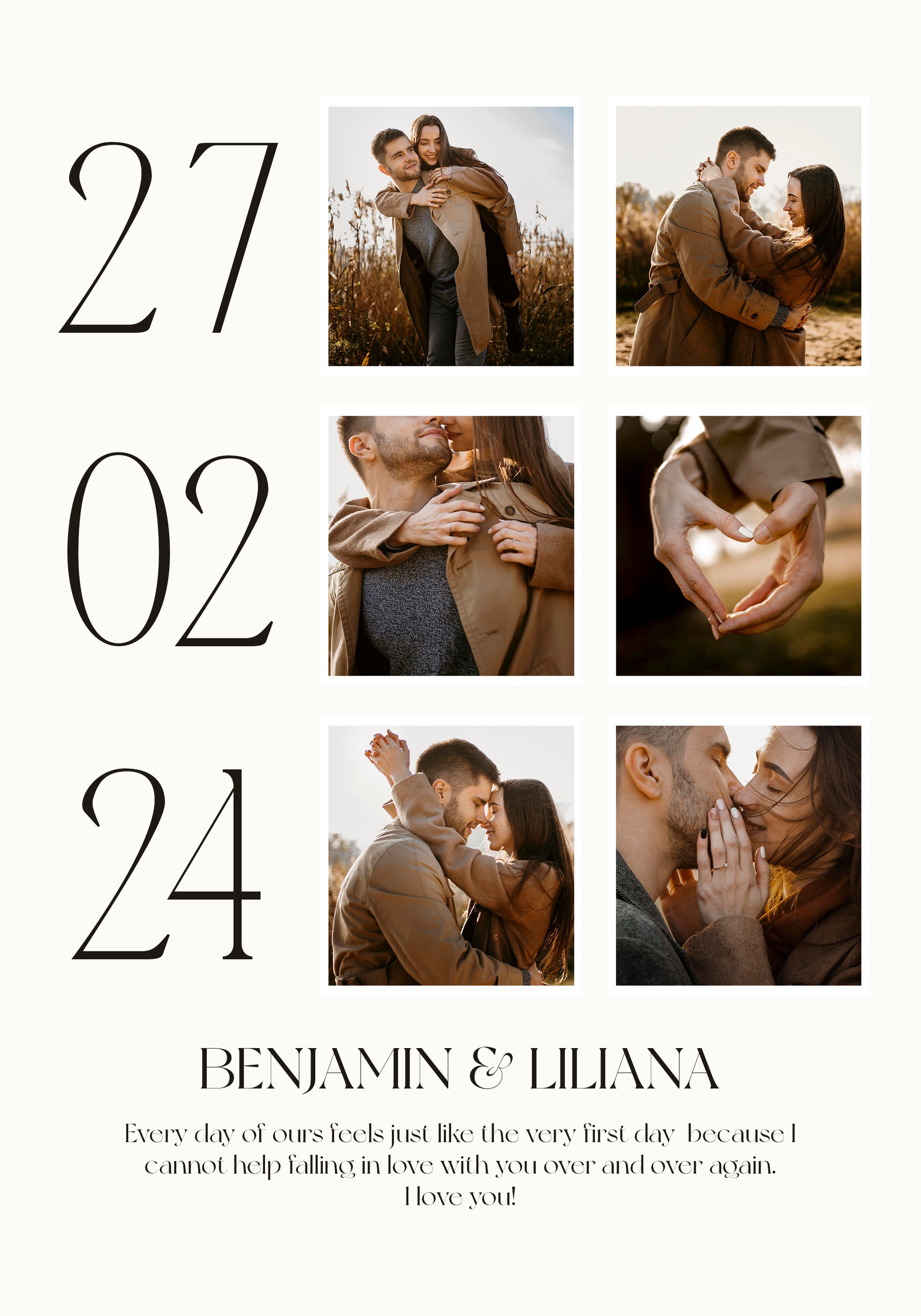 First Date, Romantic Couple Collage Poster - Posterbox.dk