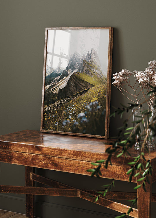 Flowers On The Mountain Poster - Posterbox.dk