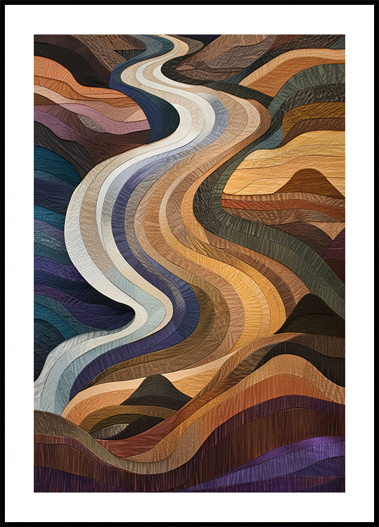 Flowing Abstract Fabric Design Poster - Posterbox.dk