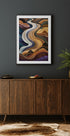Flowing Abstract Fabric Design Poster - Posterbox.dk