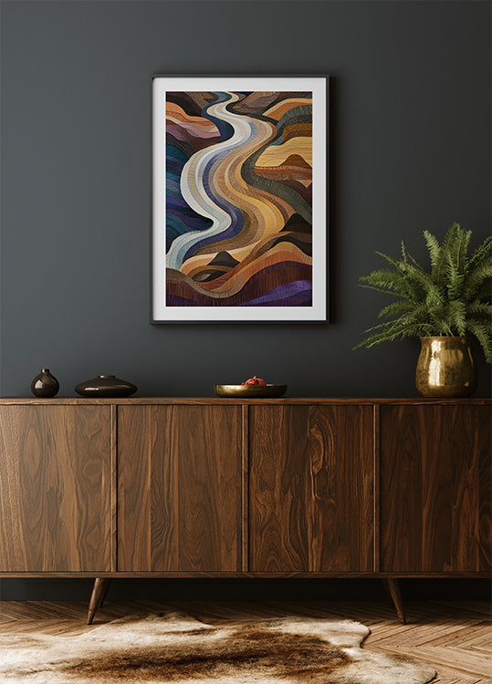 Flowing Abstract Fabric Design Poster - Posterbox.dk