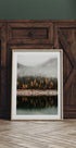 Foggy Autumn Forest Near the Lake Poster - Posterbox.dk