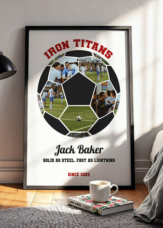 Football Ball Photo Collage Personal 2 Plakat - Posterbox