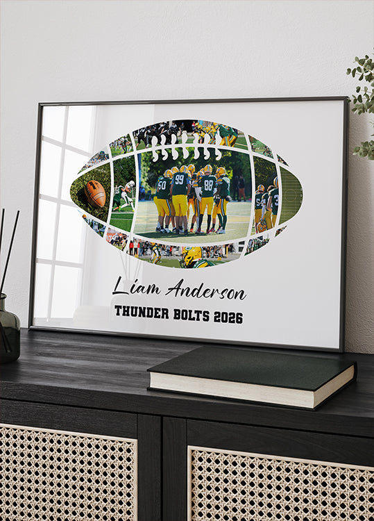 Football Ball Photo Collage Personal Plakat - Posterbox