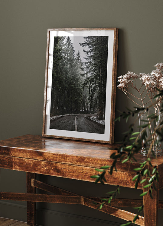 Forest Road in Winter Poster - Posterbox.dk