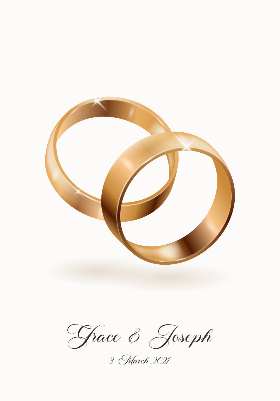 Forever Entwined in Gold, Wedding Ring Personalized Poster - Posterbox.dk