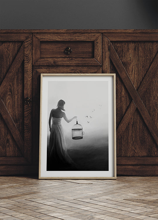Freedom in Black and White Poster - Posterbox.dk