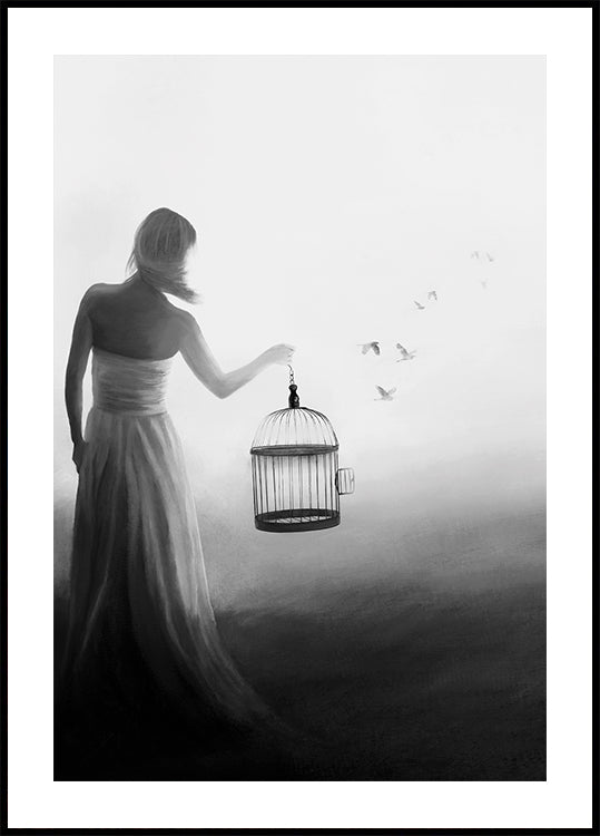Freedom in Black and White Poster - Posterbox.dk
