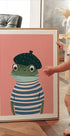 French Frog Illustration Poster - Posterbox.dk