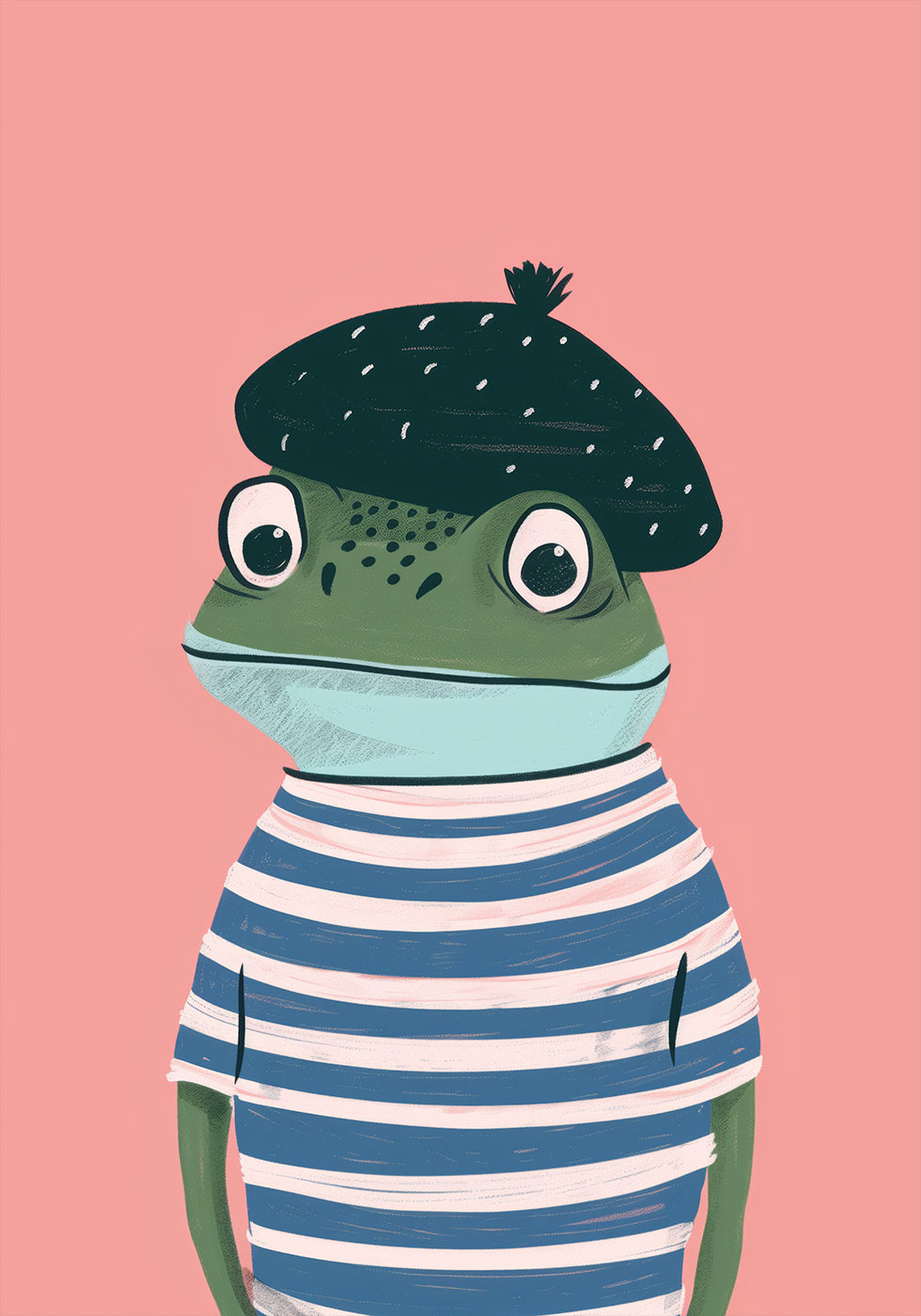 French Frog Illustration Poster - Posterbox.dk