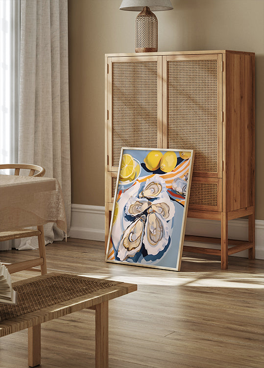 Fresh Oysters & Lemons, Seaside Lunch Poster - Posterbox.dk