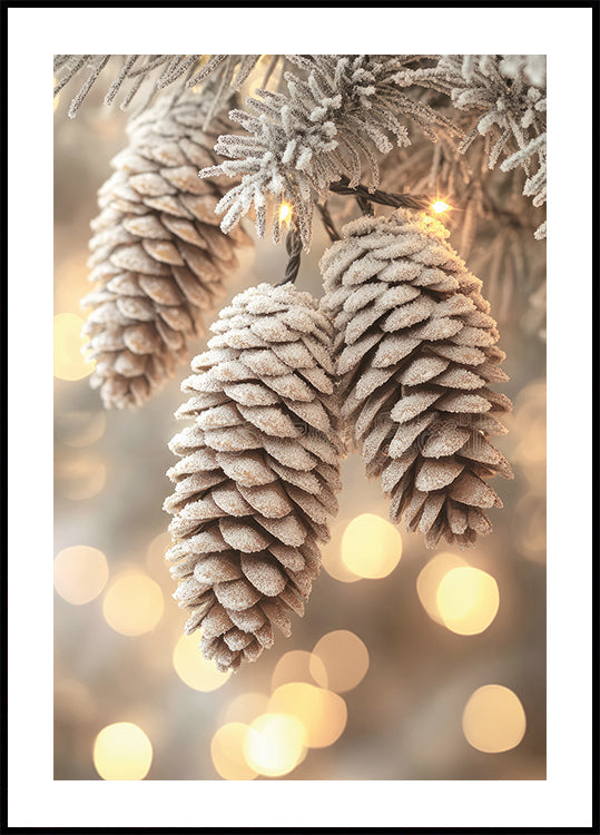 a pine cone hanging from a Christmas tree