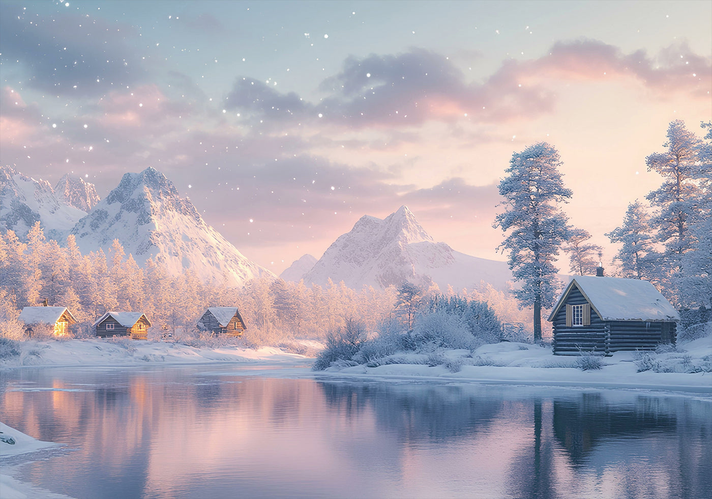 Frosty Morning in the Village Poster - Posterbox.dk