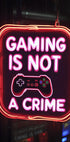 Gaming Is Not a Crime, Neon Gamer Quote Poster - Posterbox.dk