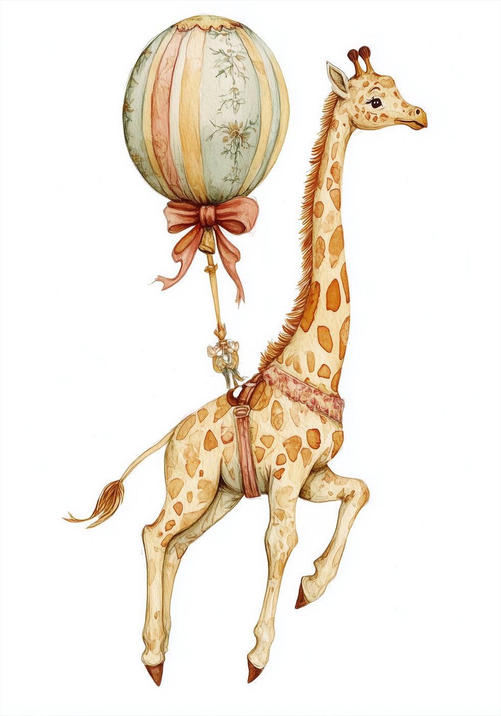 Giraffe and Balloon Poster - Posterbox.dk