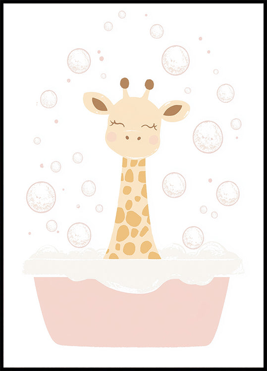 Giraffe Bath Poster - Posterbox.dk