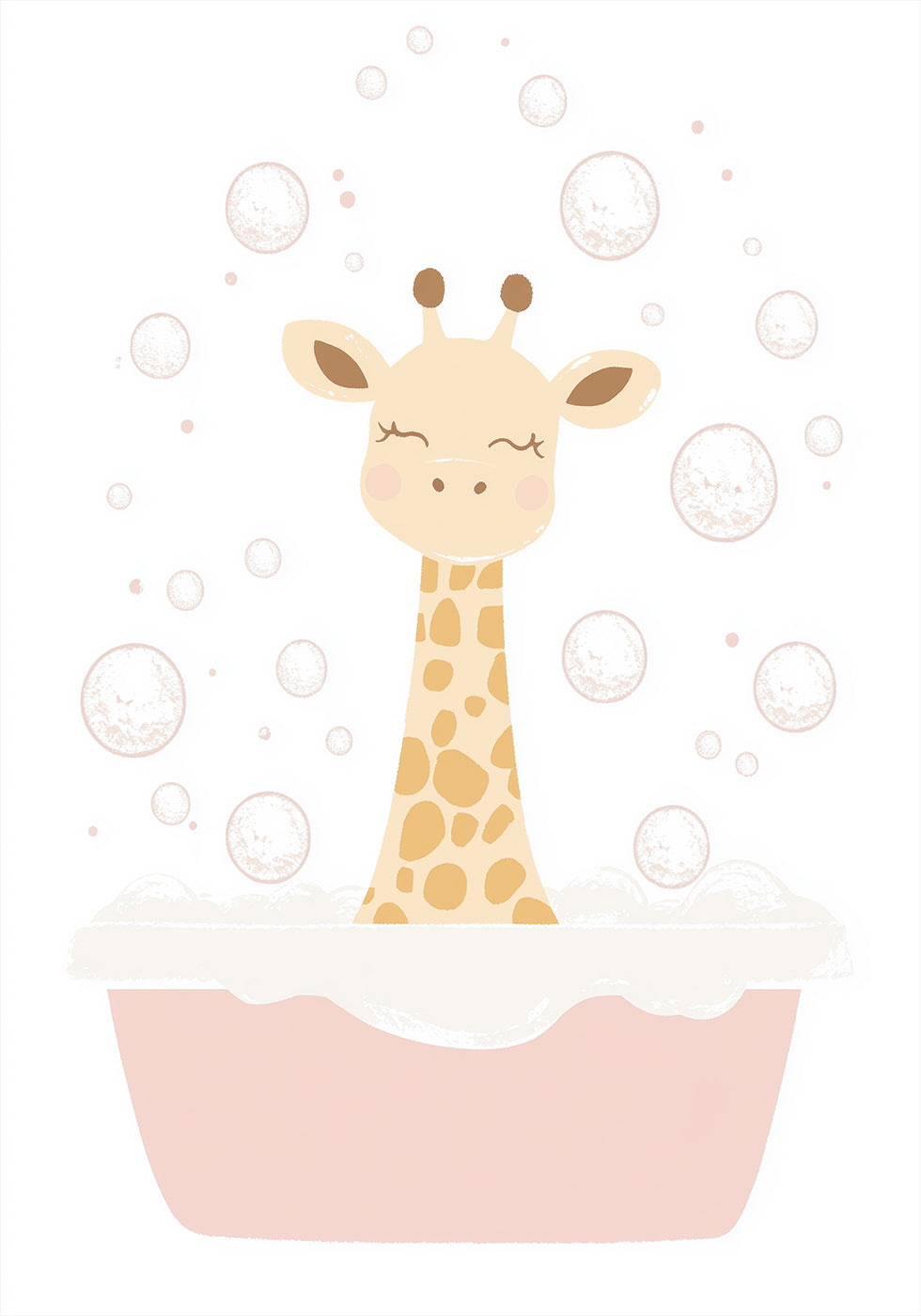 Giraffe Bath Poster - Posterbox.dk