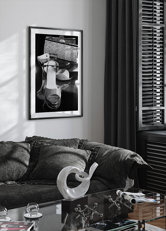 Glamorous Night Accessories B&W Poster - Posterbox.dk
