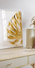 Gold Monstera Leaf Poster - Posterbox.dk