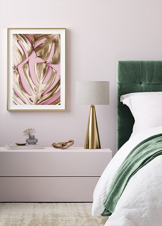 Golden Monstera №4 Poster - Posterbox.dk