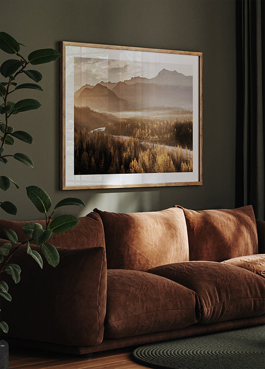 Golden Morning in the Valley Poster - Posterbox.dk