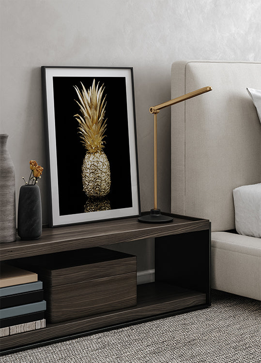 Golden Pineapple Poster - Posterbox.dk
