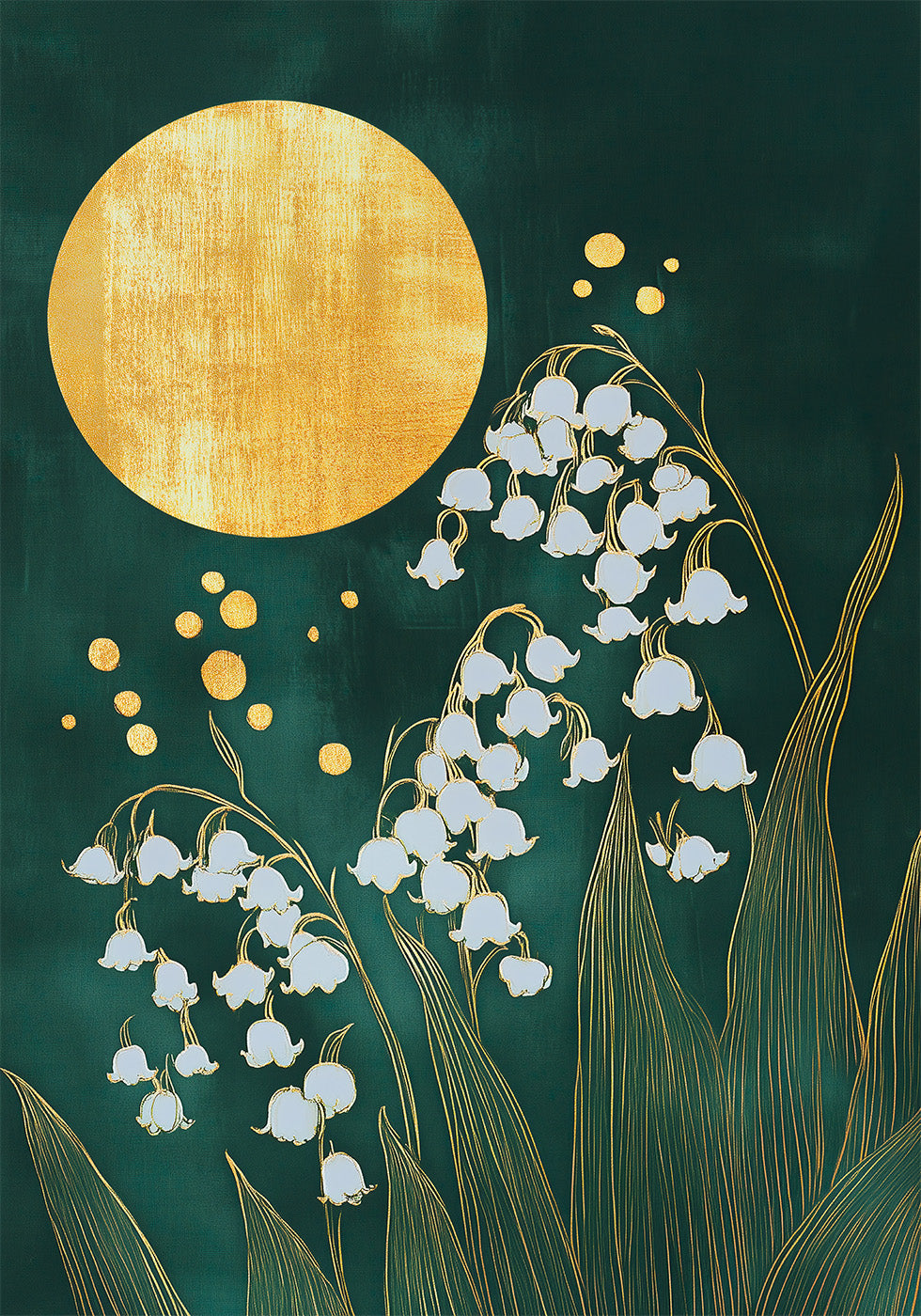 Golden Sun and Lilies Poster - Posterbox.dk