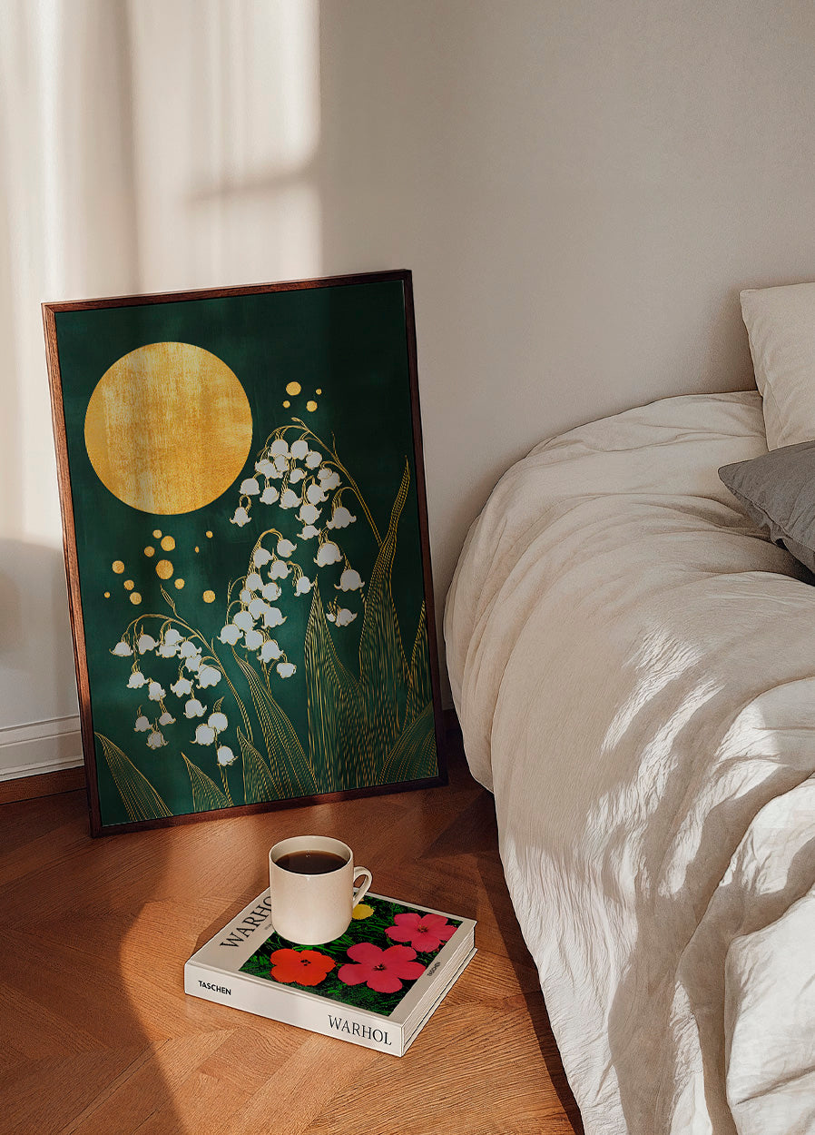 Golden Sun and Lilies Poster - Posterbox.dk