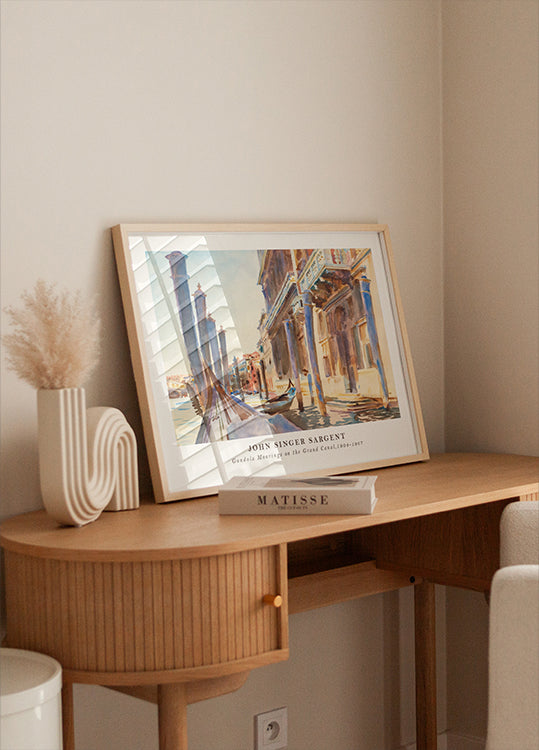 Gondola Moorings Venice Grand Canal, John Singer Sargent 1904–1907 Poster - Posterbox.dk