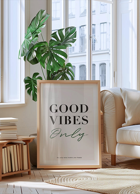 Good Vibes Only, Inspirational Typography Print Poster - Posterbox.dk