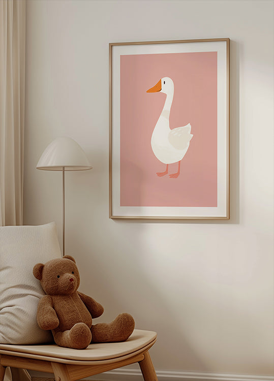 Goose On Pink Poster - Posterbox.dk