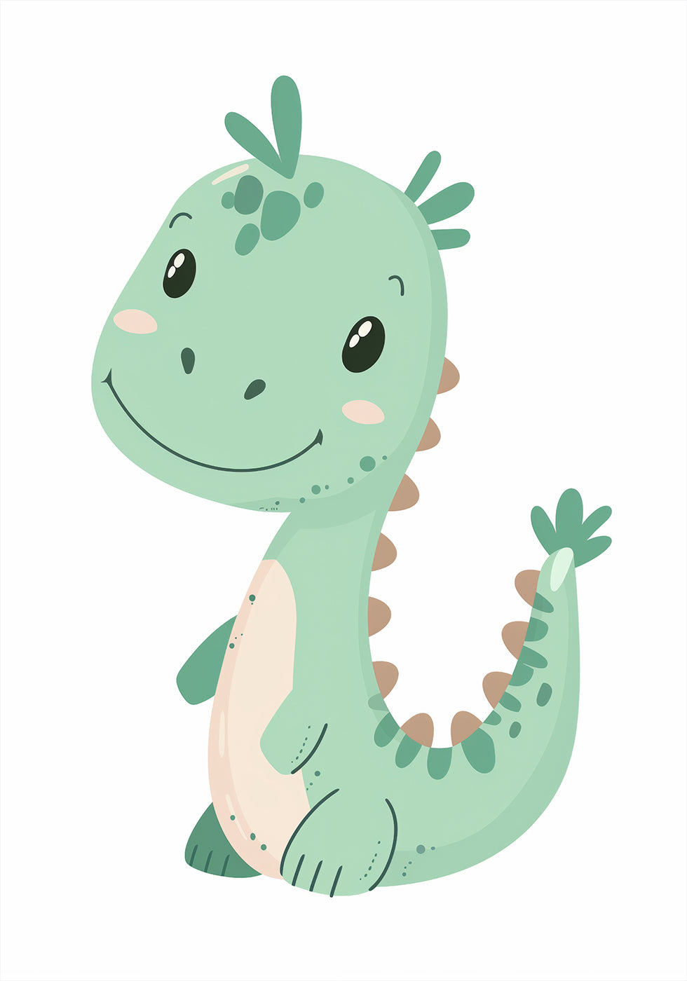 Green Dinosaur Poster - Posterbox.dk