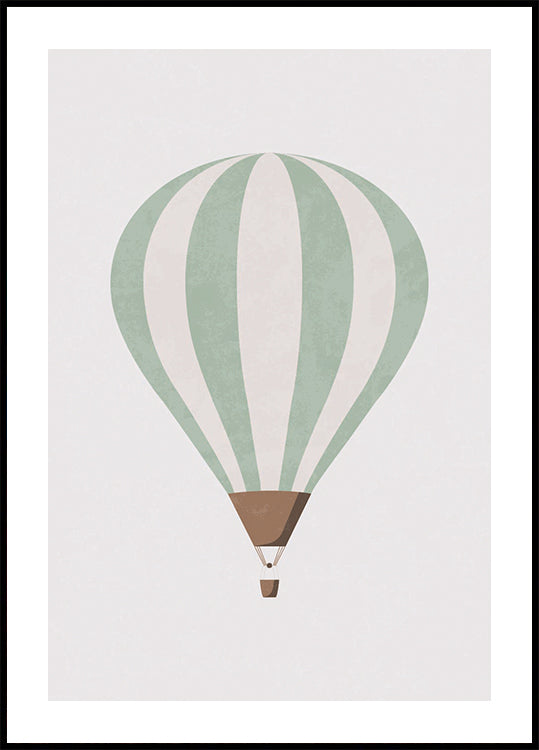 Green Hot Air Balloon Poster - Posterbox.dk